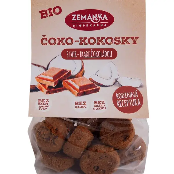 ZEMANKA Biopekárna BIO čoko-kokosky s Fairtrade čokoládou 100 g