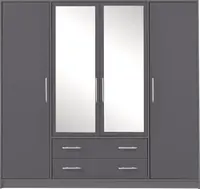 Šatní skříň Smart SR1 Varianta: Se zrcadlem, Barva korpusu + barva dveří: Antracit