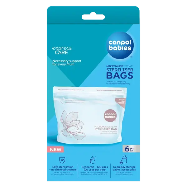 CANPOL BABIES Sterilizačné vrecká do mikrovlnnej rúry 6 ks