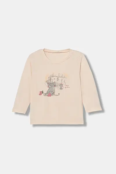 Detské bavlnené tričko s dlhým rukávom United Colors of Benetton