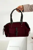 Dámská kabelka z eko semiše bordó