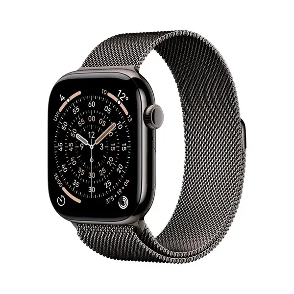 Apple Watch 11 46 mm titan, milánský řemínek S/M chytré hodinky