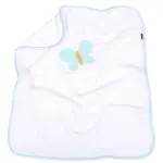 Mamo Tato Oboustranná chlupáčková dečka s vyšívkou 75 x 90 cm, Motýlek, bílá/modrá
