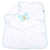 Mamo Tato Oboustranná chlupáčková dečka s vyšívkou 75 x 90 cm, Motýlek, bílá/modrá