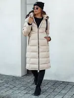 Dámska zimná prešívaná bunda s kapucňou MENSI béžová