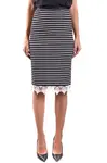 Pruhovaná pouzdrová sukně Pinko