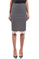 Pruhovaná pouzdrová sukně Pinko