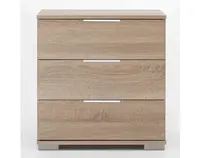 Noční stolek Easy Plus, 3 zásuvky, dub sonoma