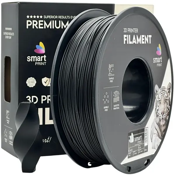 Smart Print FG-S46-E1, 3D filament, PLA+, Black, 1kg, 1,75mm
