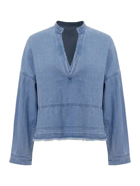 Imily Bela Blúzka  modrá denim