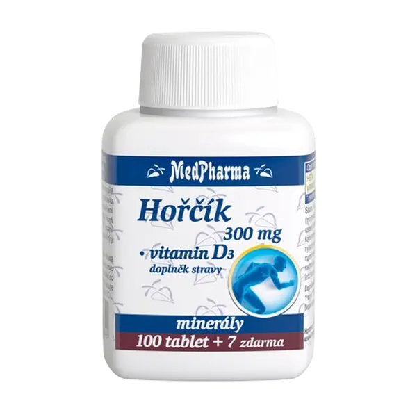 MEDPHARMA Hořčík 300 mg + Vitamin D3 107 tablet