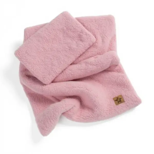 2D súprava vankúš a prikrývka Boucle 35x30cm + 55x75cm - pudrovo ružová