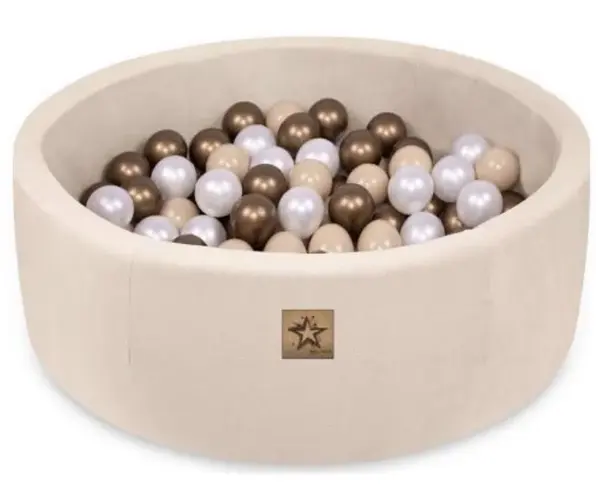 Baby Nellys Bazén pro děti 90x30 cm Velvet + 200 balónků, béžový