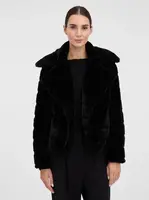 Černý dámský krátký kožich ORSAY