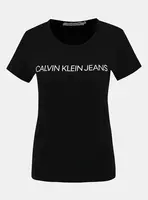 Černé dámské tričko s potiskem Calvin Klein Jeans - Dámské
