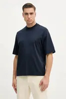 Bavlněné tričko Sisley pánské, tmavomodrá barva, 3UYBS104T