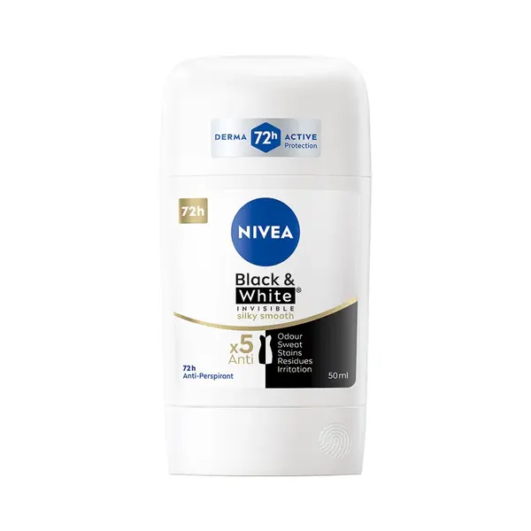 Nivea Black&White Silky Smooth tuhý antiperspirant 50 ml