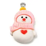 Cartoon Snowman Opaque Resin Pendants