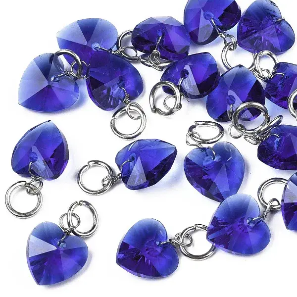 Faceted Transparent Glass Charms