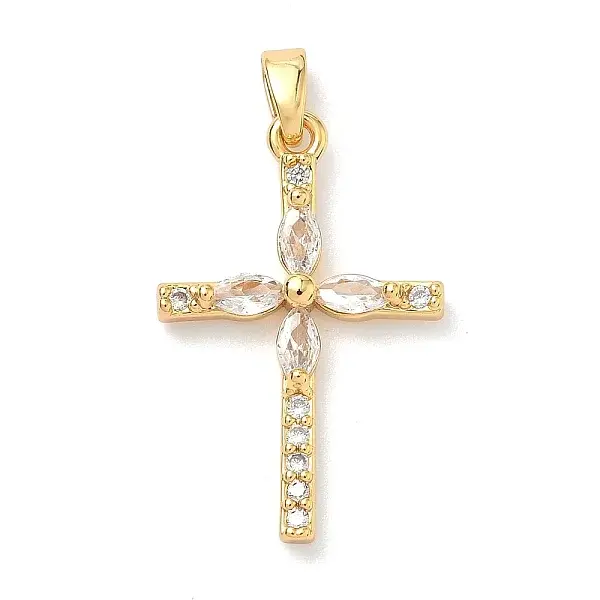 Brass Micro Pave Cubic Zirconia Pendants