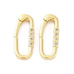 Brass Micro Pave Clear Cubic Zirconia Spring Gate Rings