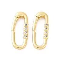 Brass Micro Pave Clear Cubic Zirconia Spring Gate Rings