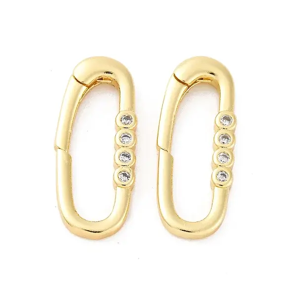 Brass Micro Pave Clear Cubic Zirconia Spring Gate Rings