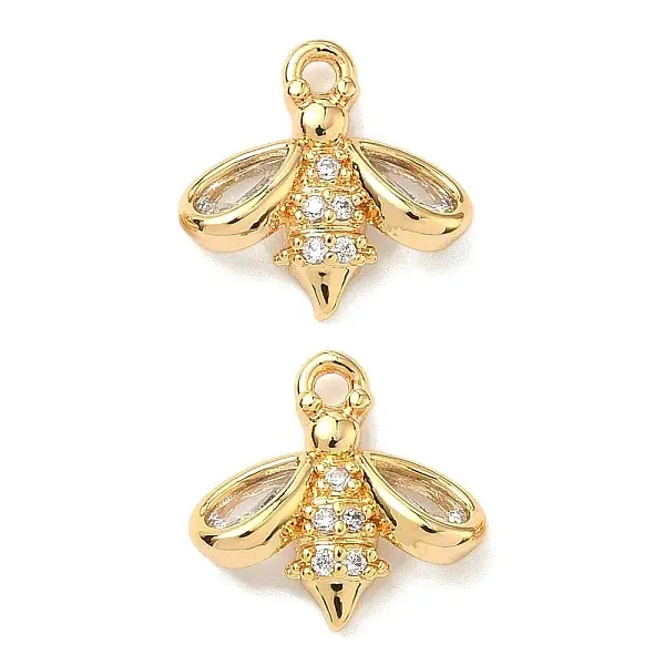 Brass Micro Pave Cubic Zirconia Charms