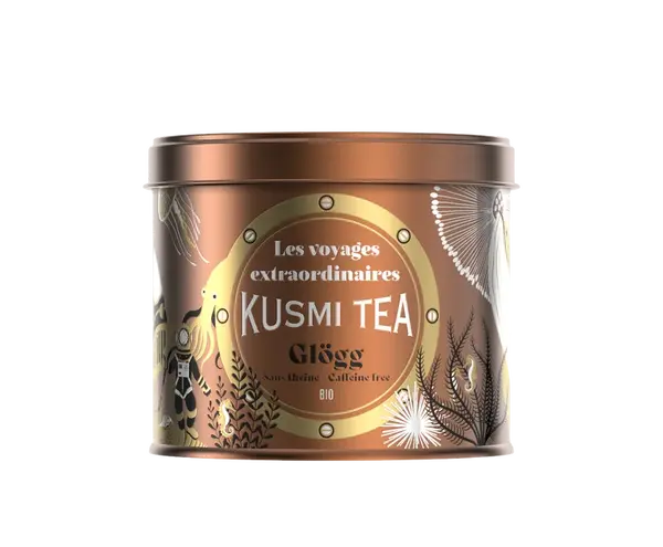 KUSMI TEA Sypaný ovocný vánoční čaj Glögg Bio, kovová dóza 125 g