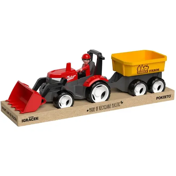 Efko ECO MultiGO Červený traktor Zetor s radlicou, vlek, Igráček