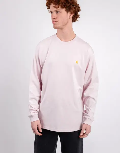 Tričko Carhartt WIP L/S Chase T-Shirt Air Pink/Gold