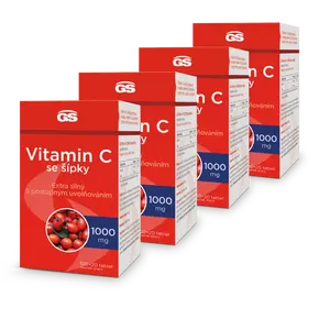 GS Vitamin C 1000 se šípky, 4 × 120 tablet