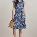 Šaty Lauren Ralph Lauren modrá barva, midi, 200970726