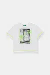 Dětské bavlněné tričko United Colors of Benetton bílá barva, s potiskem, 3I1XG10JG