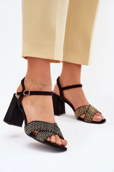 Boto Dámské sandály na podpatku černé Almera