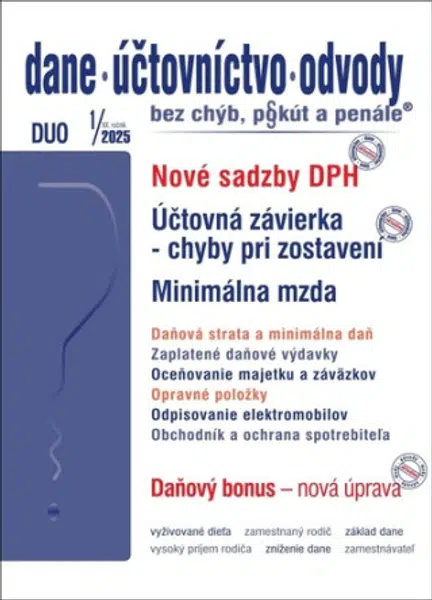 DUO 1/2025 – Nové sadzby DPH pre rok 2025