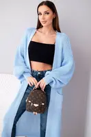 Kesi Włoski Svetr dlouhý kardigan modrý