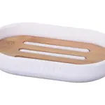 Miska na mýdlo bílá/bambus