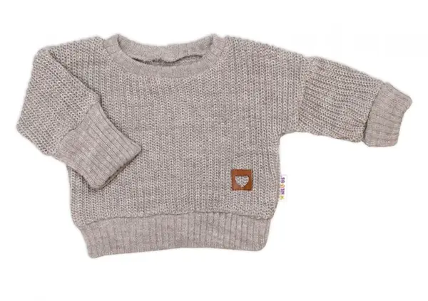 Rastúci oversize pletený svetrík pre bábätko, béžový, veľ. 80/86