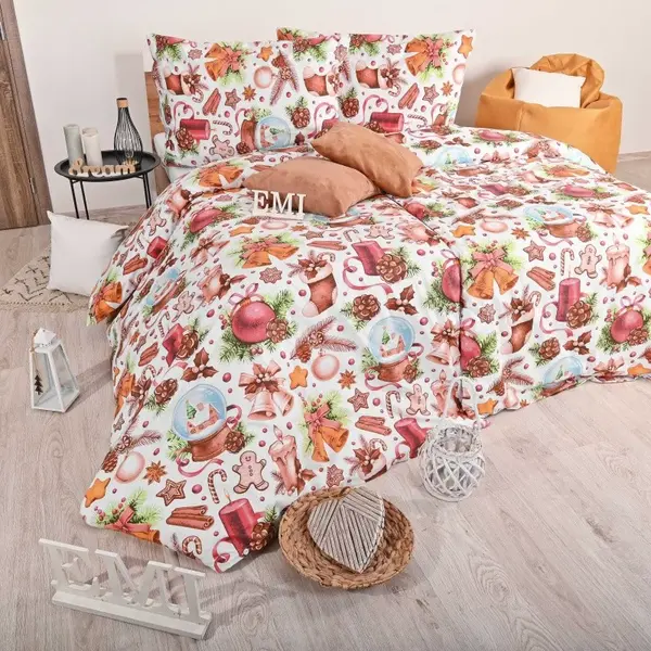 Vianočné bavlnené obliečky Rafael EMI Štandardný set jednolôžko obsahuje 1x 140x200 + 1x 70x90