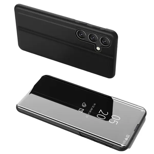 MG Clear View knižkové puzdro na Samsung Galaxy S24 FE, čierne