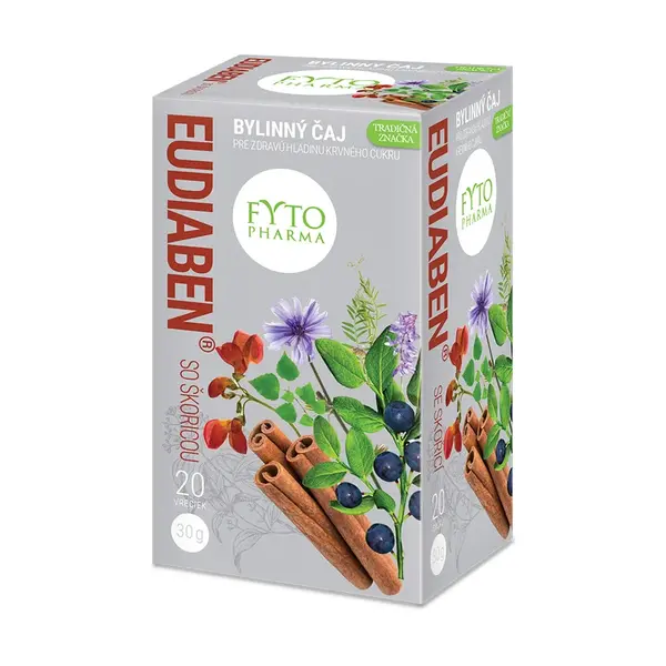 FYTO EUDIABEN – BYLINNÝ ČAJ SO ŠKORICOU PRE ZDRAVÚ HLADINU KRVNÉHO CUKRU NS 20X1,5g