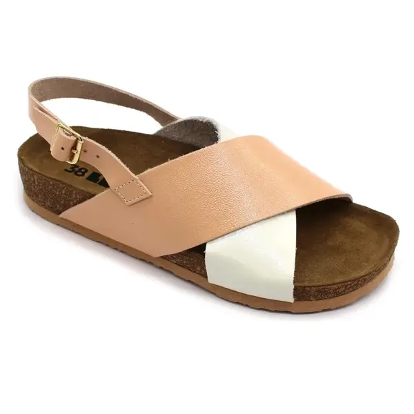 Leon 4302 Dámske zdravotné korkové sandále 36 - 23,5cm, lososová, 2,0 cm