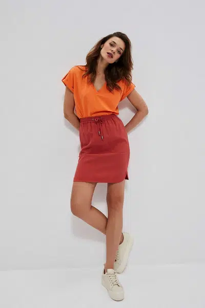 Marisse Viscose Skirt With Pockets L-Sc-3714 Magma