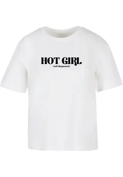 Dámské tričko Hot Girl Diagnosis bílé