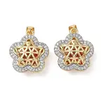 Brass Micro Pave Clear Cubic Zirconia Pendants