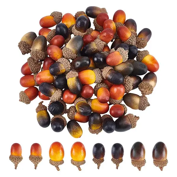 70Pcs 4 Styles Acorn Foam Artificial Fruit Model