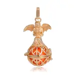 Golden Plated Brass Hollow Round Cage Pendants