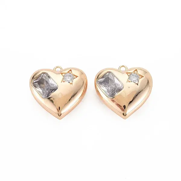 Brass Micro Pave Cubic Zirconia Pendants