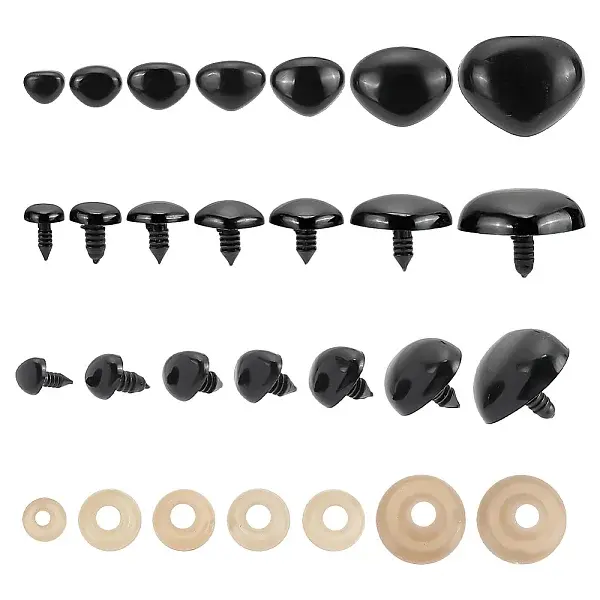 140 Sets 7 Styles Plastic Craft Noses for Doll Making